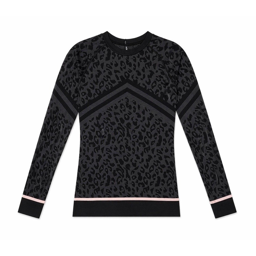 Sweaty Betty Ski Base‎ Layer Top L Thermal Outdoor Sports Whimsy Animal Print
